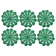 6Pcs Crocheted Cotton Doilies, 5.5" Lace Doilies Lace Placemats, Green