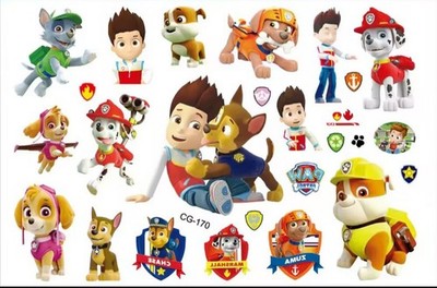 Paw Patrol Kinder Tattoo Set Temporäre Tattoos Kindergeburtstag Geschenk T170