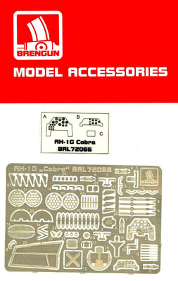 Brengun Models 1/72 BELL AH-1G COBRA Attack Helicopter Photo Etch Update Set