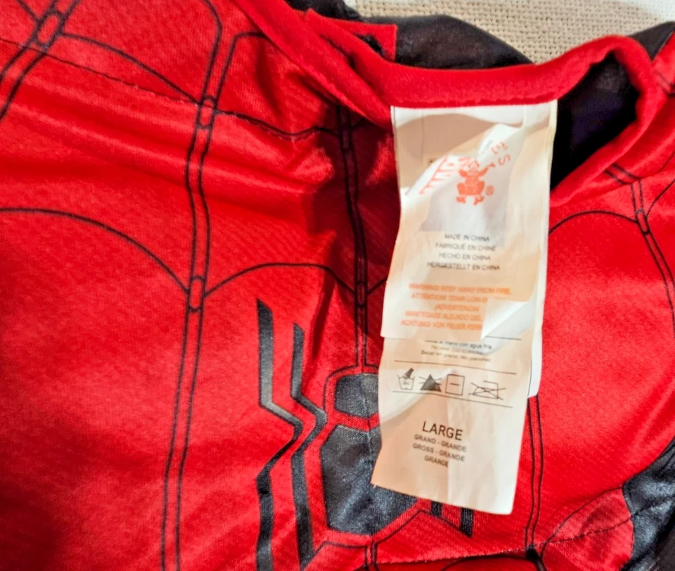 Disfraz Spiderman Negro Acolchado Sin Máscara Ni Zapatos Juveniles L Por Marvel Foto 2 de 3