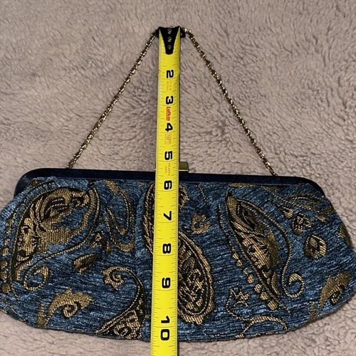 Navy & Gold Stylish Clutch - Picture 5 of 7