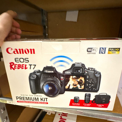 Canon EOS Rebel T7 Digital SLR Camera Premium Kit, Wi-Fi Full HD 1080 Black