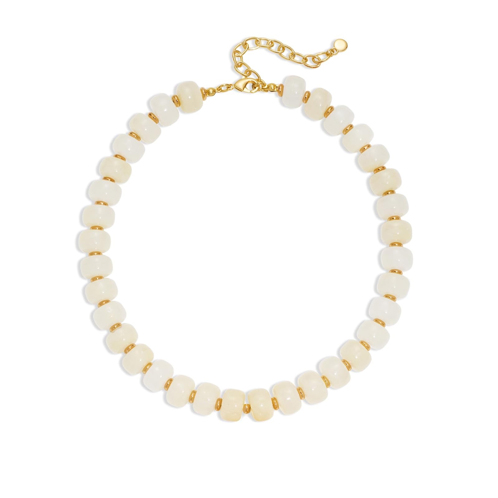 HolidayQbee Chunky White Beaded Choker 17.3 inches (adjustable),