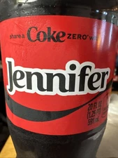 Share A Coke with Jennifer 2025 Personalized Gift Coca Cola Bottle 20oz Zero Jen