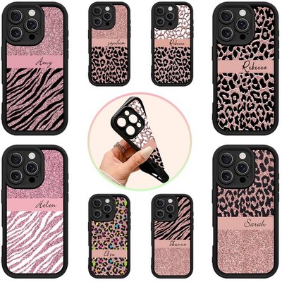 Leopard Custom Phone Case For Samsung S25 S24 iPhone 15 16 17 Pro Max Soft Cover