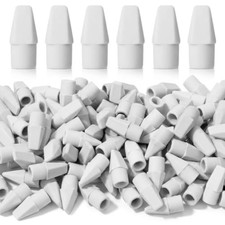 Mr. Pen White Pencil Top Eraser Caps 120 Pack Latex-Free Fits Standard Pencils