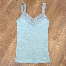 Abercrombie Fitch Gray Lace Knit Camisole Tank Top M