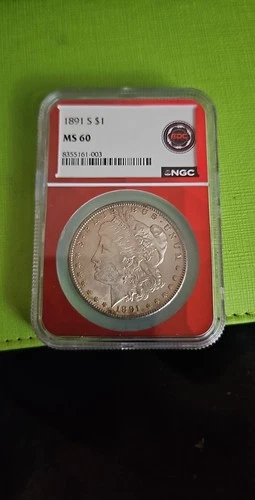 1891 Morgan Silver Dollar San Francisco $1 NGC MS 60 Uncirculated