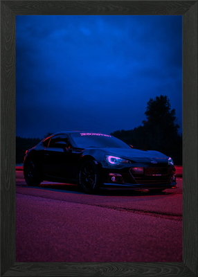 #ad #ad Black Subaru in Neon Lights Framed Wall Art Poster Canvas Print Picture GBP 18.99