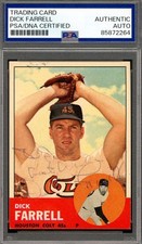 Dick Farrell PSA DNA Vintage Signed 1963 Topps Autograph