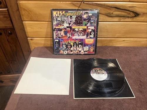 Vintage 1980 KISS Unmasked Vinyl Record LP with Poster  Aucoin