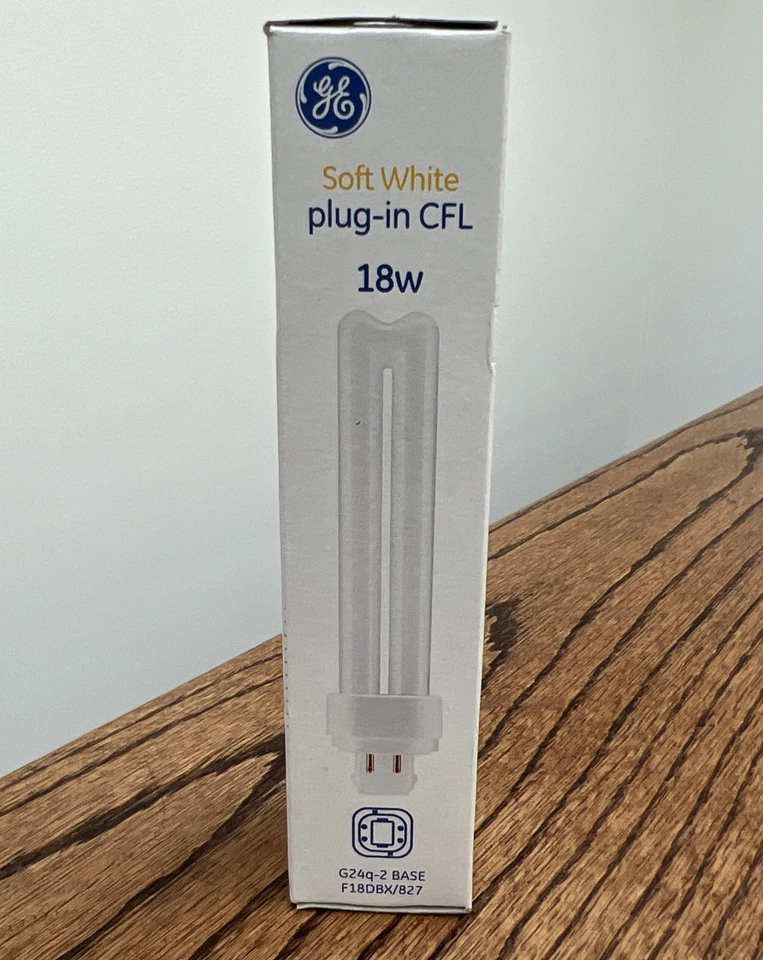 通用电气 CFL 灯泡,柔软白色,双 Biax,G24-q 底座,18 瓦 — 第 4/4 张图片