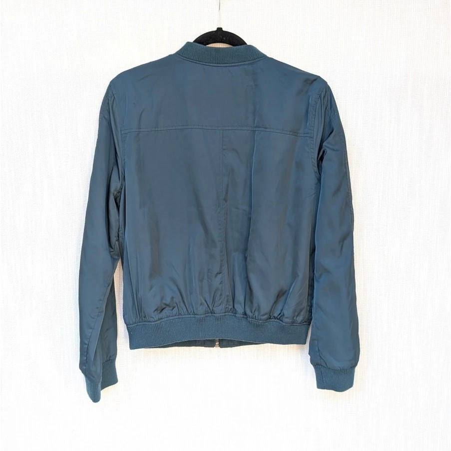 Anthropologie HEI HEI Teal Crewneck Bomber Full Zip Jacket, size M - Image 2 of 4
