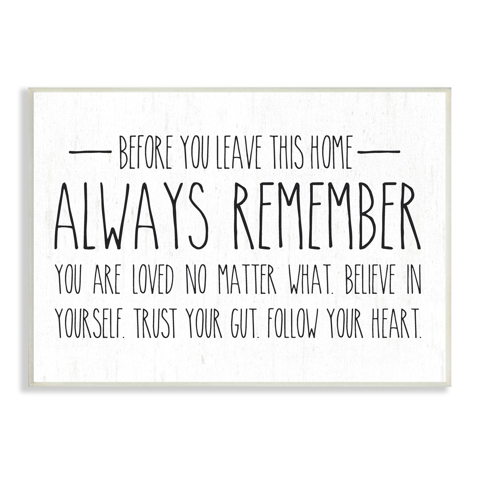 Stupell Follow Your Heart Motivational Quote Wood Wall Art for Casual Decor