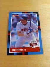1988 DONRUSS #320 KENT HRBEK Minnesota Twins Baseball Card, 1st Base, Star. (NM)