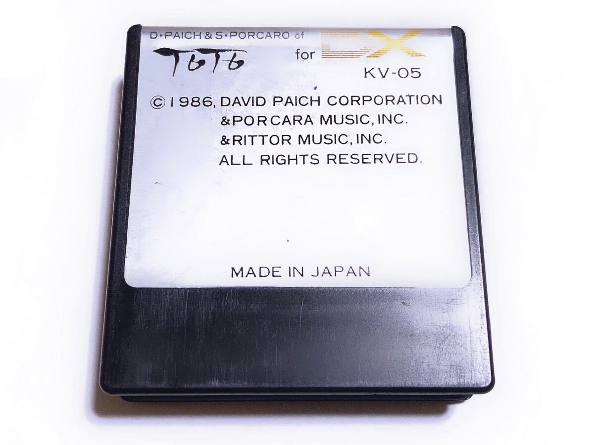 TOTO・KV-05 」DATA CARTRIGE for DX7 Yamaha AViC KV-05 TOTO Voice