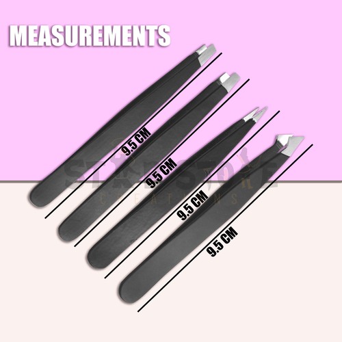 4 pcs All Purpose Precision Tweezer Set Stainless Steel Anti Static Tool Kit - Picture 3 of 4
