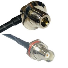 RFC195 N Female Angle to BNC FEMALE BIG BULKHEAD Coax RF Cable USA-Ship Lot