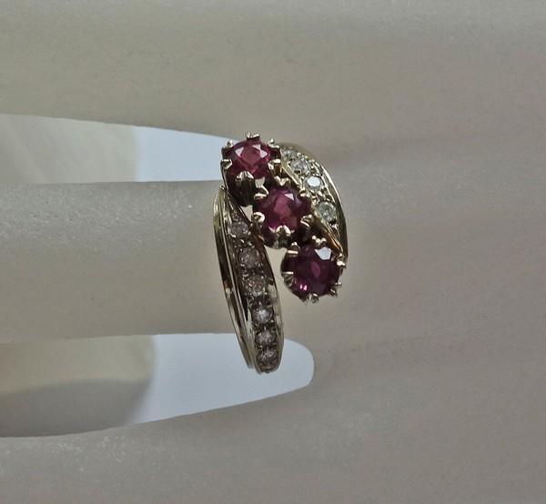 Ruby ring ring ruby brilliant ring 0.33 ct in 585… - image 7