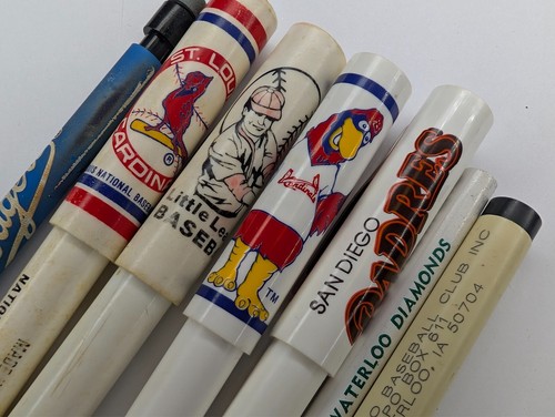 x7 MIXED LOT Baseball Pens Pencils Little League Waterloo IA Cardinals Vtg G10 - 第 2/7 張圖片