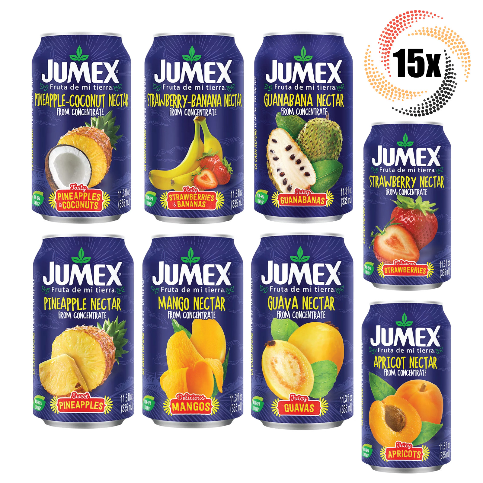15 банок с различными вкусами нектарных напитков Jumex 113 жидких унции Смешивайте и сочетайте вкусы 7290₽