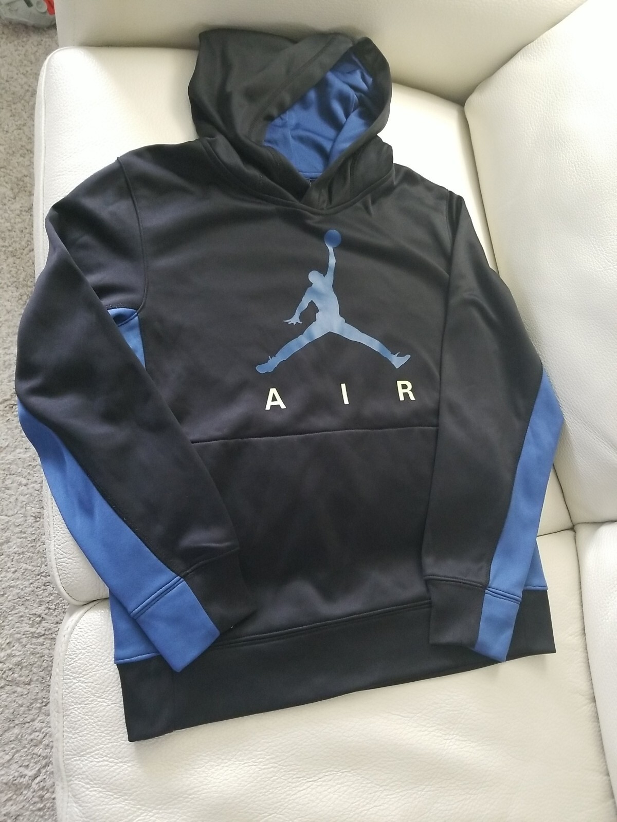 KIDS BOYS NIKE JORDAN sweatshirt BLACK AND BLUE HOODIE SIZE 12-13 years  Large | eBay