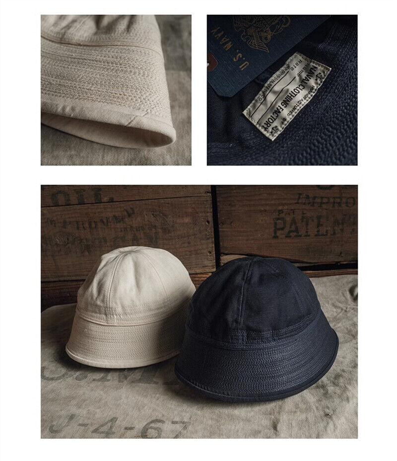 Bronson Navy Dixie Cup Hat Vintage Sailor's Bucket Cap Men's