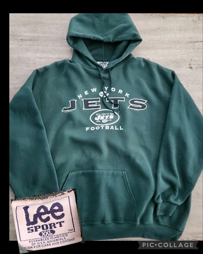 Vintage New York Jets Pullover Hoodie Sweatshirt Sz 2XL Lee NFL 2000 Y2K NY