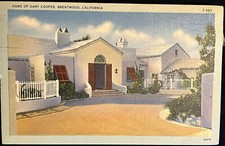 Brentwood California Gary Cooper Home Postcard c1940