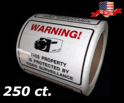 WHOLESALE BULK SECURITY VIDEO CAMERA WARNING STICKER LOT FOR HOME PARTY ...