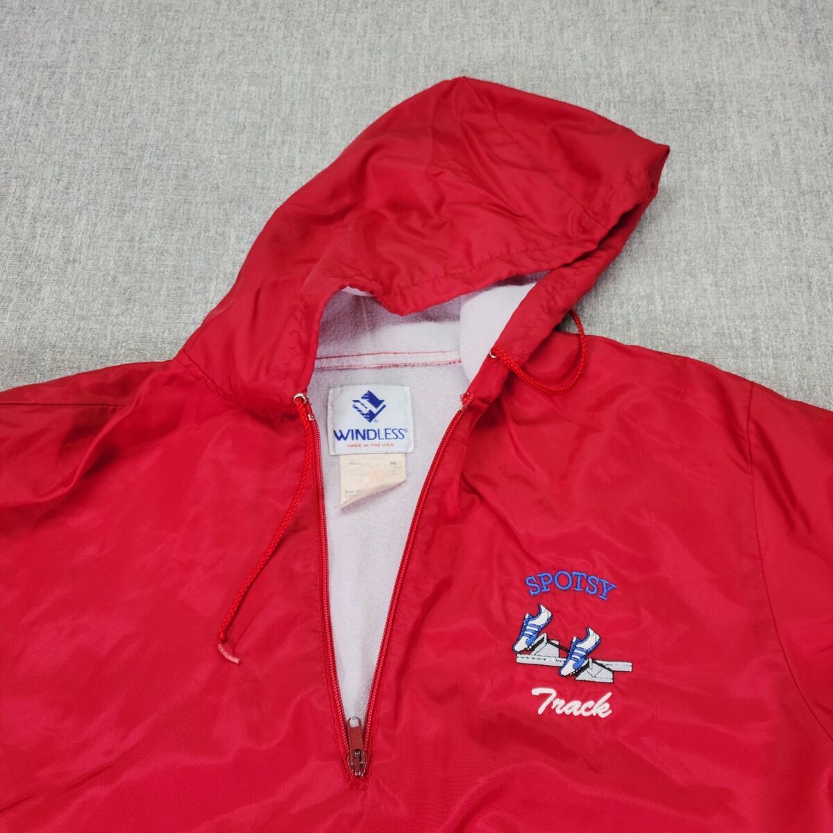 VTG Windless Spotsy Track Jacket Men Medium Red 1/4 Zip VTG Windless Spotsy Track Jacket Men Medium Red 1/4 Zip