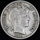 1911-D BARBER DIME ✪ XF EXTRA FINE ✪ 10C SILVER COIN SCARCE I ◢TRUSTED◣