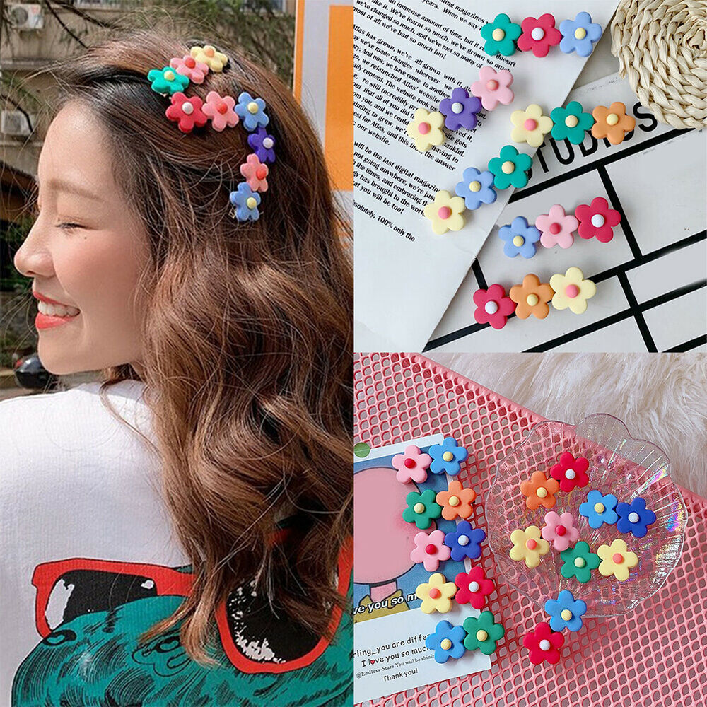 Women's Silica Gel Flower Hair Clips Sweet Barrettes Hairpins for Girls