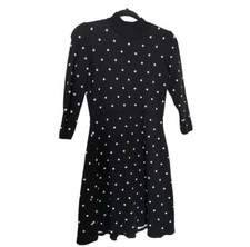 julia jordan Polka Dot Sweater Dress, Black, Size Small