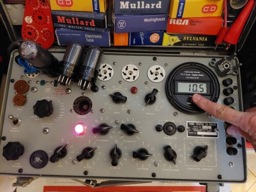 TV7D/U RE-Tested Good Bal 1.7%, 1949 RCA 6SN7GT SMOKED Oval Mica Tube - Picture 14 of 21