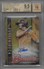 BGS 9.5 2017 Bowman Chrome Draft GOLD REFRACTOR AUTO Austin Beck #d 41/50