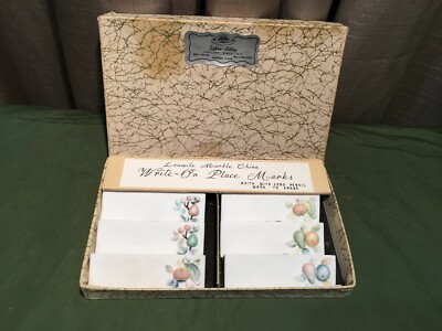 Vintage Lenwile Marble China Write-On Place Marks 7363 With Original Box