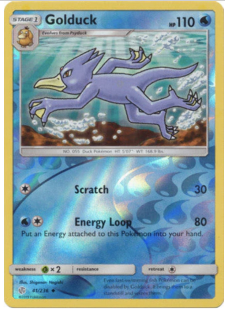 Pokemon - Golduck 41/236 - Reverse Holo - Cosmic Eclipse - NM/M