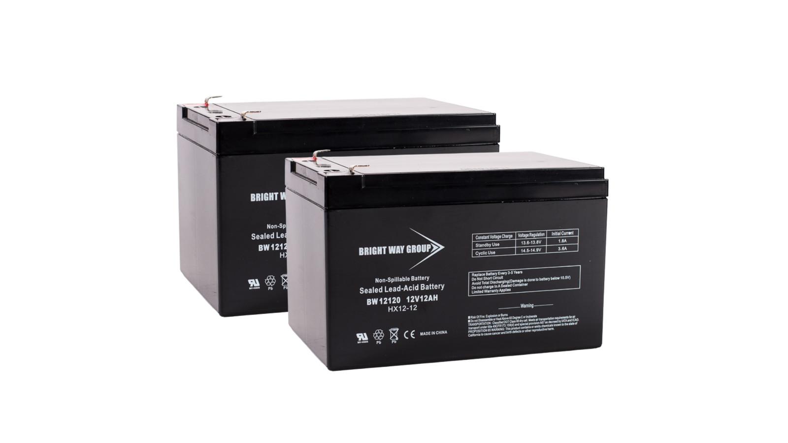 eZip 900 Ezip Scooter Electric Scooter Battery Set (2 batteries - 12V 12Ah)