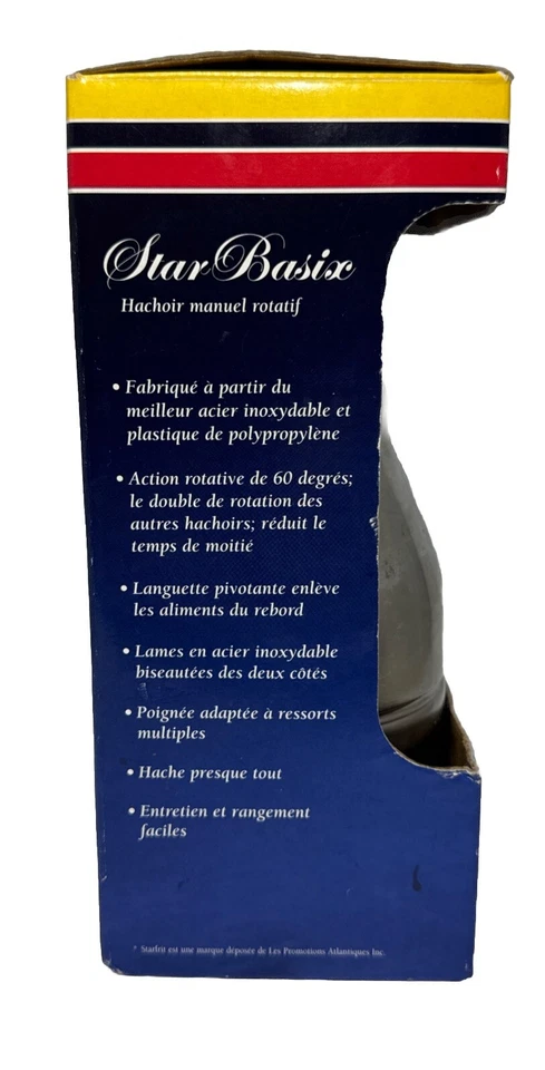 Picador de Alimentos Rotativo Starfrit Estrela Vegetal Cromo Básico Vintage Novo Caixa Aberta - Imagem 2 de 4