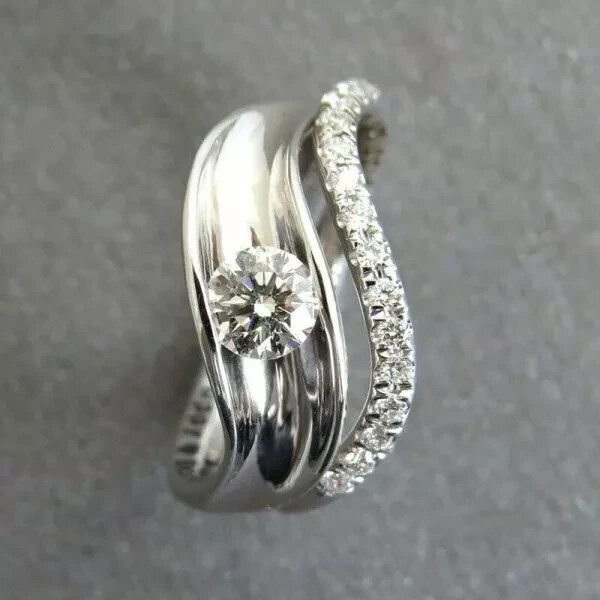 Lab- 2CT Round Simulated Diamond Infinity Engagem… - image 2