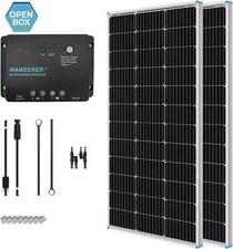 OPENBOX Renogy 200W SolarPanelKit 12V Mono w/30ABatteryChargeControllerStarterRV