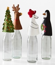 NWT 49 Hable for Garnet Hill Felted Wool Christmas Holiday Bottle Toppers