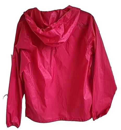 Quechua Oxylane Unisex Hooded Rain Wind Jacket Red ¾ Zip Size Small - Picture 7 of 7