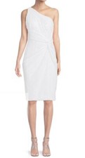 NEW RENE RUIZ Collection One Shoulder Sequin Dress, White