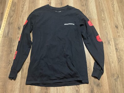 Empyre Shirt, Women's Size Small, Black, Red Floral, Long Sleeve, Crew Neck