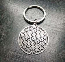 Schlüsselanhänger Blume des Lebens Edelstahl Feng Shui Neu