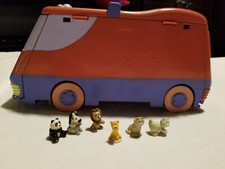 Vintage Galoob Pound Puppies 1995 Van Circus Playground Puppy Playset 6 animals