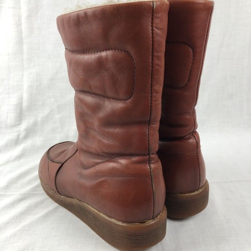 Vintage LL Bean Blondo Women’s Leather Boot Cognac Size 9 1970’s Calf Boot - Picture 5 of 15