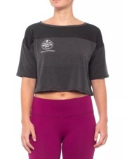 New Balance Brooklyn Half Marathon Crop Top Shirt Women  s Size SMALL Black NWT